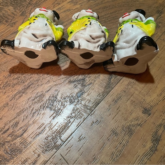 Vintage porcelain clown candle holders for thin tapper candlesticks 3 piece set - Picture 9 of 16